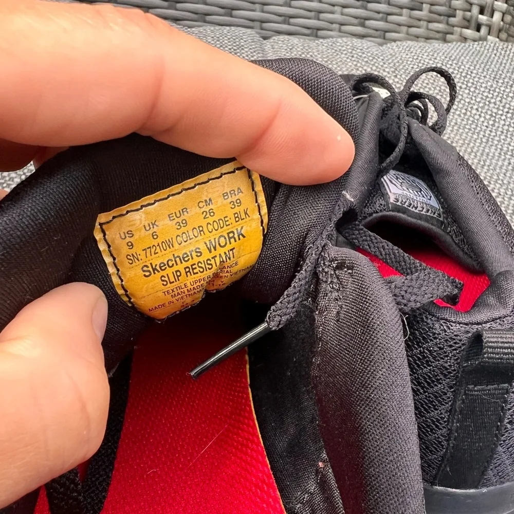 Work Relaxed Sketchers Ghenter SR 772 Black Non Slip Sneaker Womens 9 W Wide 39 - Picture 6 of 14